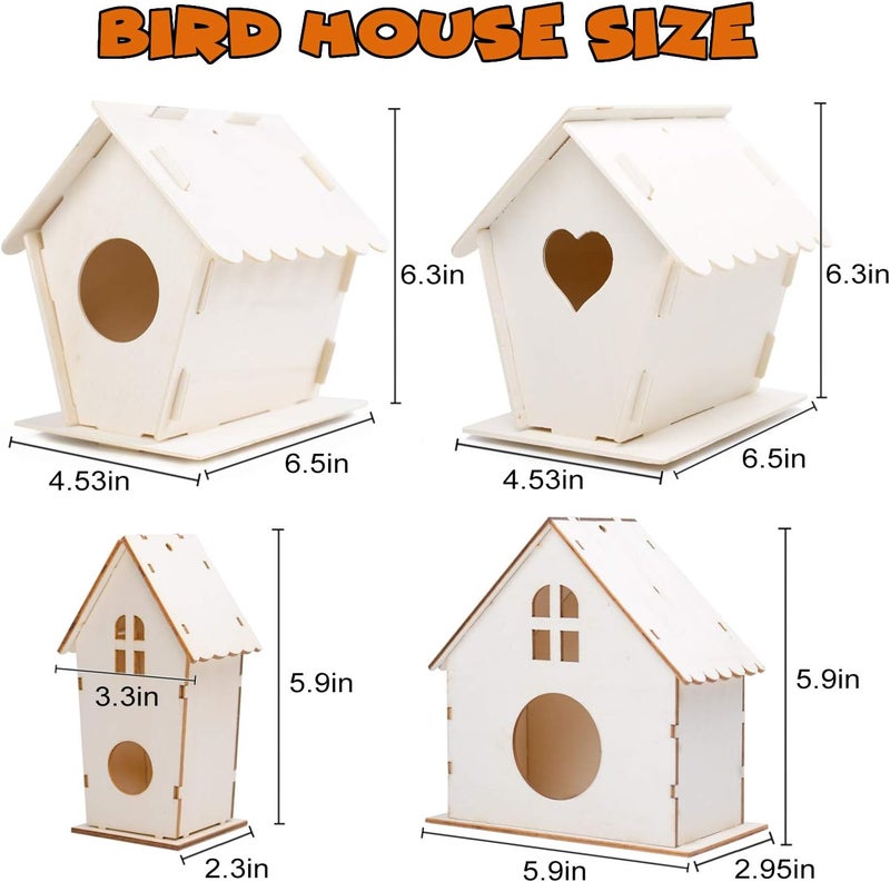 hapray 4 Pack DIY Birdhouse Craft Kit for Kids - Image 3